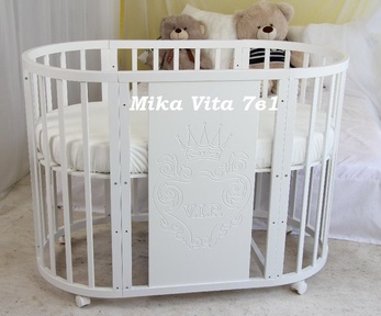 Кроватка трансформер Mika Vita с орнаментом V.I.P. 7 в 1