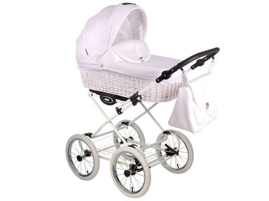 Коляска Lonex Classic Retro 2 в 1 белый ротанг