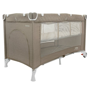 Манеж-кровать Indigo FORTUNA (2 уровня) москитная сетка, кольца