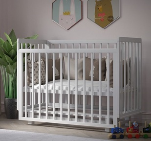 Детская кровать Incanto PAPI NEW маятник, автостенка, съемные рейки 