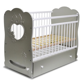 Детская кровать Островок Уюта Птенчики с поперечным маятником и ящиком