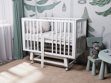 Детская кровать Incanto ANNIKEN exclusive (автостенка, съемные рейки, колеса)