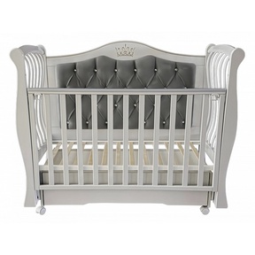 Кровать Кедр Olivia 2 с мягкой спинкой и фигурными ламелями