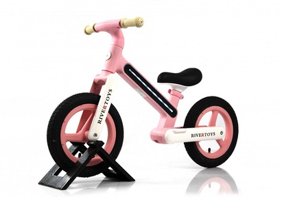 Детский беговел Rivertoys HB-002 (надувные колеса, LED подсветка)
