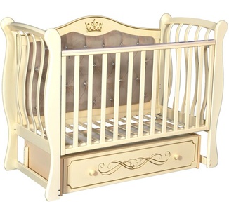 Детская кровать Кедр Olivia 2 с мягкой спинкой и фигурными ламелями