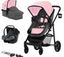 Детская коляска трансформер Kinderkraft Juli 3 в 1 с автокреслом 