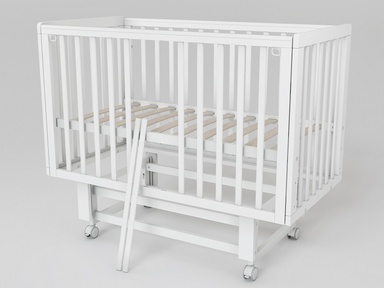 Детская кровать Incanto PAPI EXCLUSIVE (маятник, автостенка, съемные рейки, колеса)