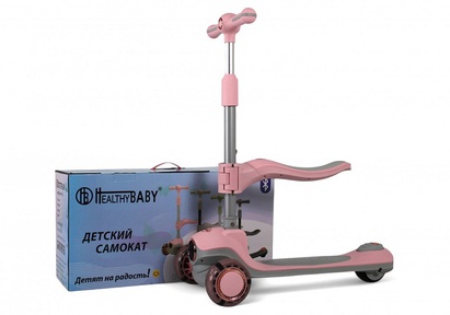 Детский самокат-беговел Rivertoys HB-603 с музыкой и светом Детский самокат-беговел Rivertoys HB-603 с музыкой и светом