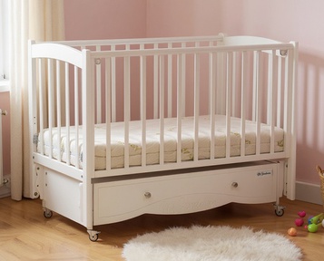 Детская кровать Mr Sandman Pocket NEW с маятником, ящиком, колесами (бук)