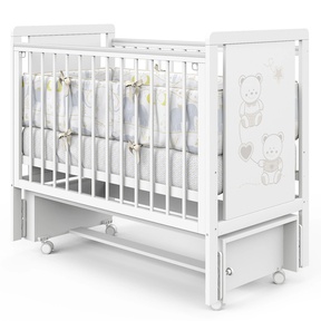 Детская кровать Indigo Happy Friends маятник+колеса