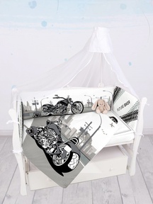 Комплект в кроватку 7 предметов AmaroBaby EXCLUSIVE Creative Collection RIDE ON BIKE