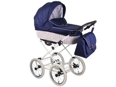 Коляска Lonex Classic Retro 2 в 1 белый ротанг