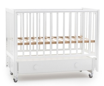 Детская кровать Woodix Colibri Go (маятник, ящик, колеса, автостенка) 